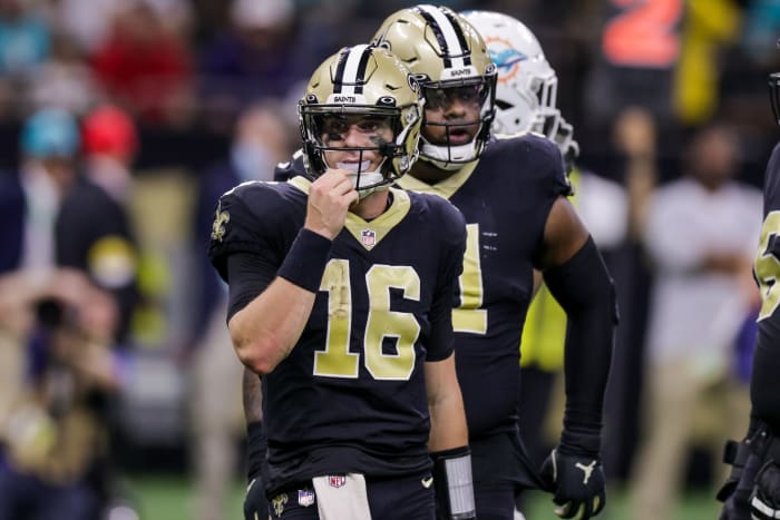 New Orleans Saints quarterback Ian Book (16)